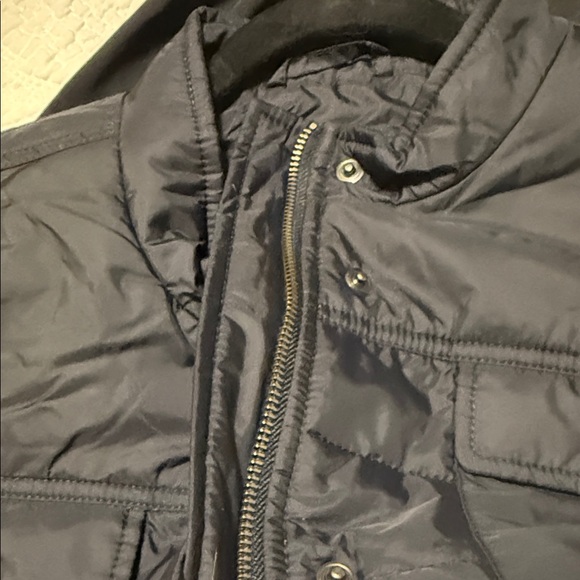 Saint James Mademoiselle Navy Quilted Vest with beautiful stripes on lining. 14 - Picture 12 of 14